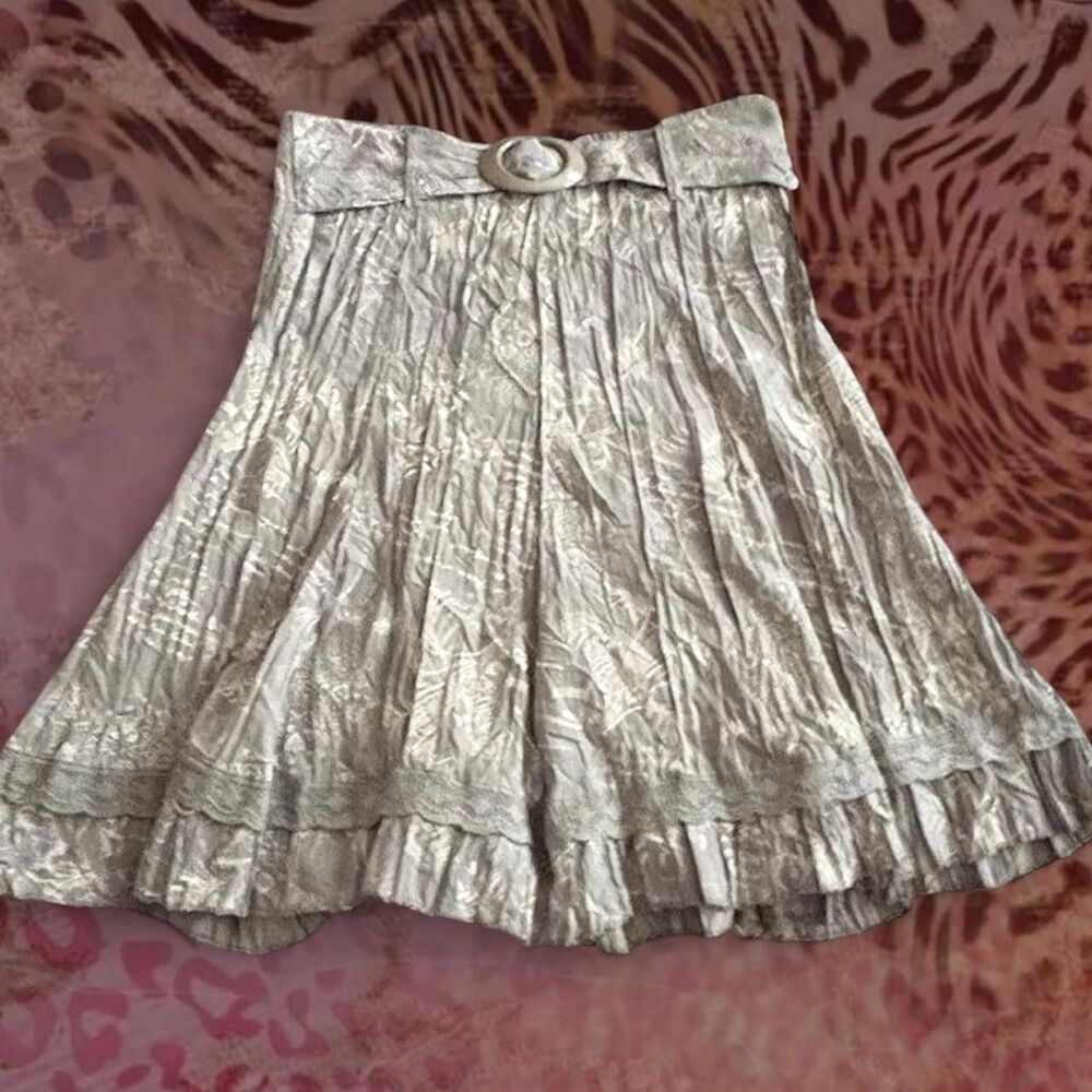 Lola&liza gray pattern midi skirt